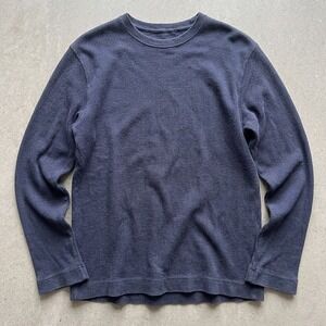 GAP Navy Blue Thermal Sweater Shirt SMALL Cabincore gorpcore